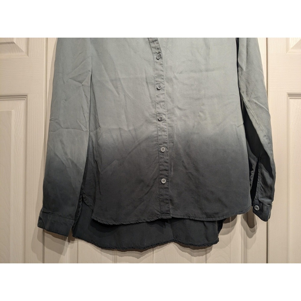 Cloth & Stone Shirt Women S Gray Ombre Button Up Tencel Tunic Anthropologie EUC - Picture 3 of 12